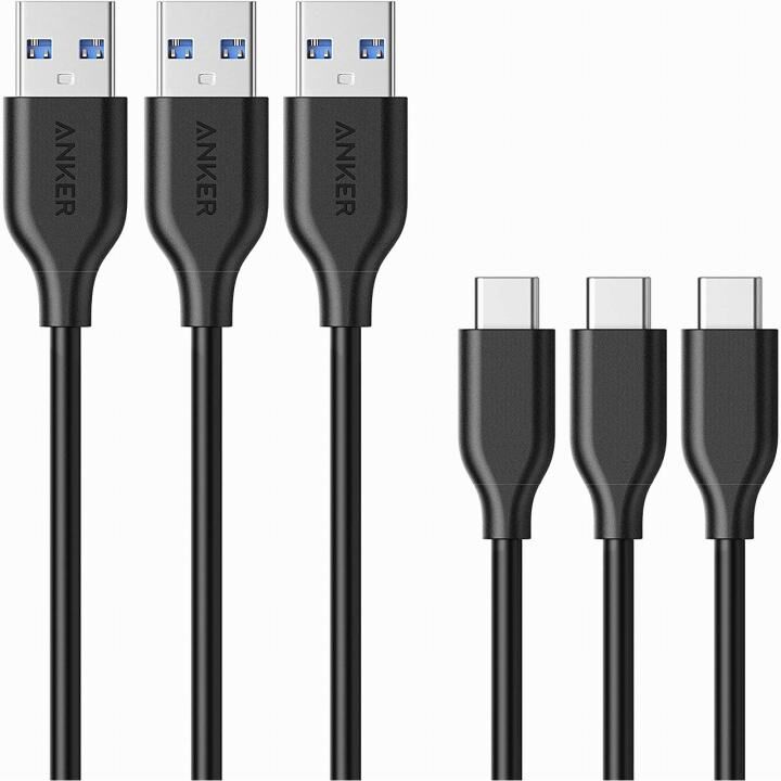 Anker PowerLine USB-C & USB-A 3.0 ケーブル 0.9m 3本セット ブラック【2022年3月上旬】_0