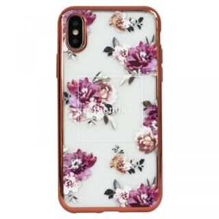 iPhone XS ケース rienda メッキクリアケース Brilliant Flower/バーガンディー iPhoen XS
