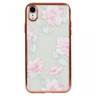 iPhone XR ケース rienda メッキクリアケース Lace Flower/ピンク iPhone XR