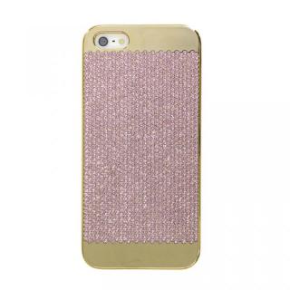 iPhone SE/5s/5 ケース スイスデザイン スワロフスキーケース ゴールド(Pink Swarovski) iPhone SE/5s/5ケース