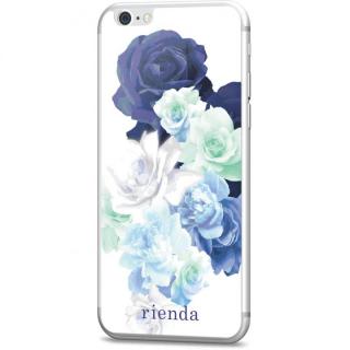iPhone6s/6 フィルム rienda 背面強化ガラス Gradation flower ブルー iPhone 6s/6