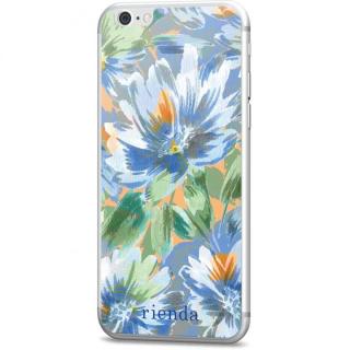 iPhone6s/6 フィルム rienda 背面強化ガラス Bright flower ブルー iPhone 6s/6