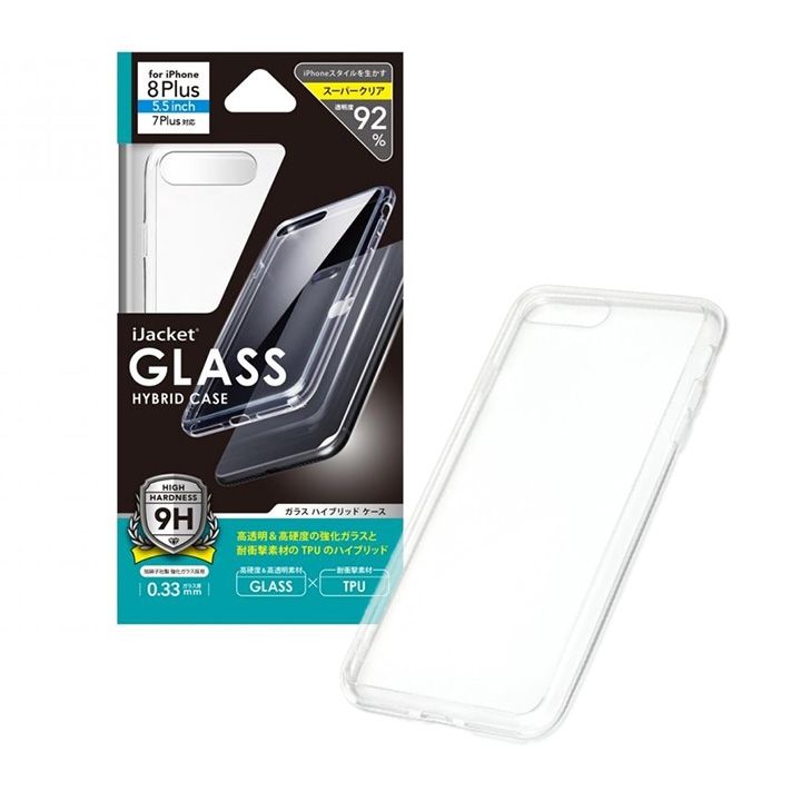 iPhone8 Plus/7 Plus ケース iJacket 強化ガラス/TPU ハイブリットケース iPhone 8 Plus/7 Plus_0