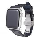 Museum-calf Genuine Leather Watchband for Apple Watch 40/38mm Navy