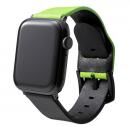 NEON Italian Genuine Leather Watchband for Apple Watch 44/42mm Neon Green Black
