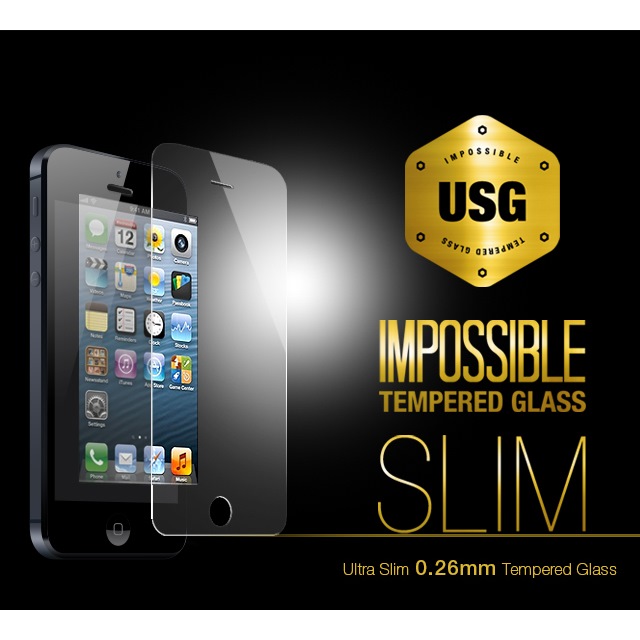 iPhone SE/5s/5 フィルム USG ITG Slim - Impossible Tempered Glass  iPhone 5_0