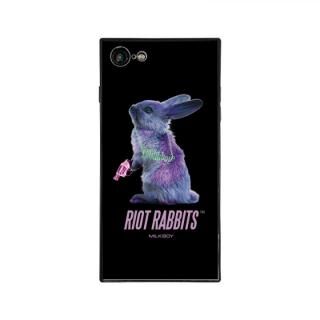 iPhone8/7 ケース MILKBOY RIOT RABBITS スクエア型 ガラスケース BLK iPhone 8/7