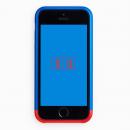 超々ジュラルミンA7075 ツートンカラー バンパー ブルー*レッド iPhone SE/5s/5バンパー