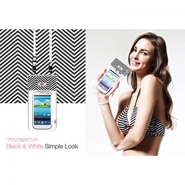 iPhone SE/5s/5 ケース オシャレに防水 bikit スマートフォン用ファッション防水ポーチ ブラック&ホワイト_0