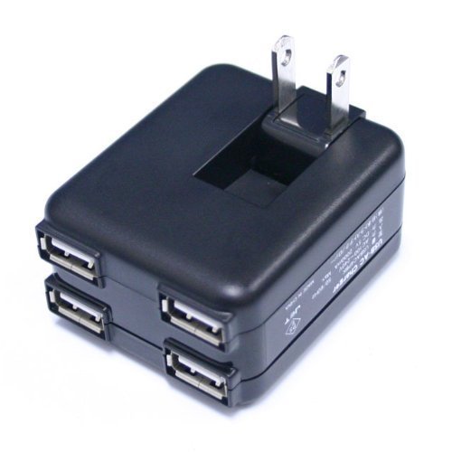 USB-ACチャージャー ACアダプター 4ポート ブラック_0