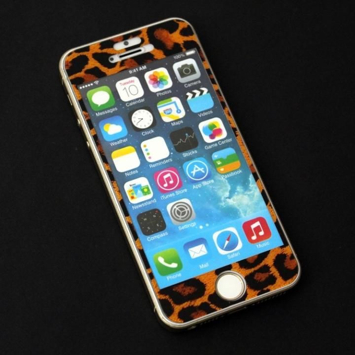 iPhone SE/5s/5 フィルム 東京ガールズコラボ カラーカスタム 液晶保護強化ガラス ヒョウ/前面 iPhone SE/5s/5c/5_0