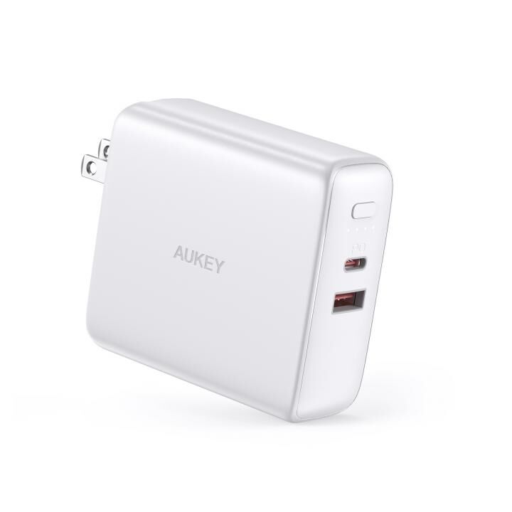 AUKEY(オーキー) モバイルバッテリー搭載USB充電器 Power Duo 5000mAh PD対応 [USB-A 1ポート/USB-C 1ポート] ホワイト【10月上旬】_0