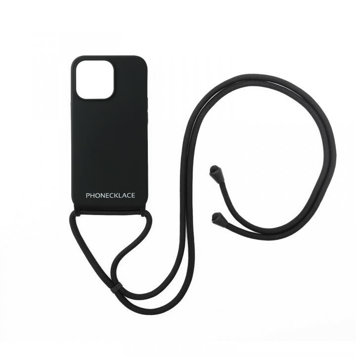 PHONECKLACE ロープネックストラップ付きシリコンケース ブラック iPhone 13 Pro Max_0