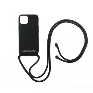 iPhone 13 mini (5.4インチ) ケース PHONECKLACE ロープネックストラップ付きシリコンケース ブラック iPhone 13 mini
