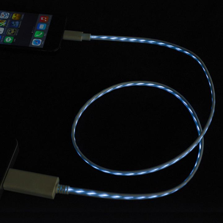 [80cm]光るLightning ケーブル MFI取得 Eureka Luminous ブルー_0