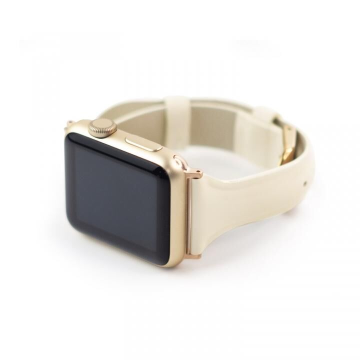 WEARPLANET Slim Line 本革 エナメルバンド Apple Watch 45/44/42mm アンティークホワイト_0