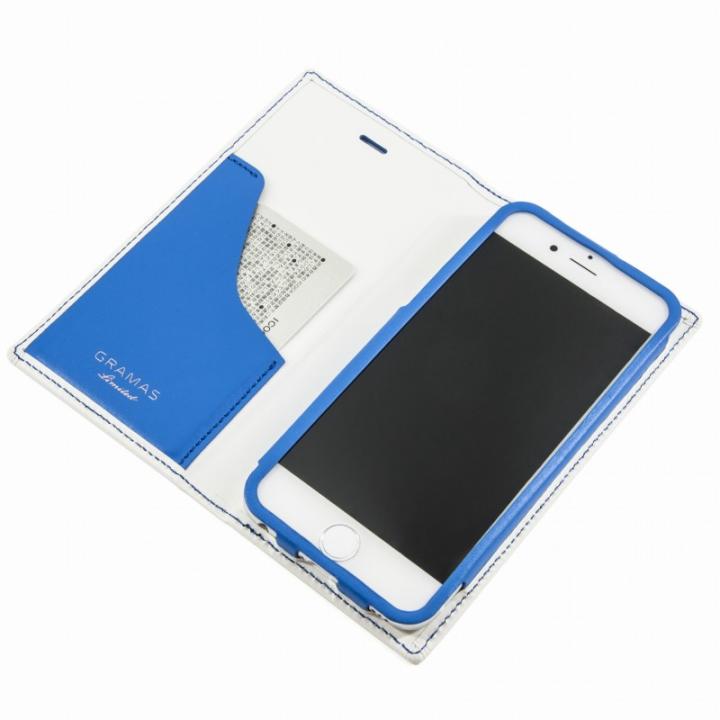 iPhone6s/6 ケース [数量限定モデル]GRAMAS フルレザー手帳型ケース トリコロールカラー ホワイト/ブルー iPhone 6s/6_0