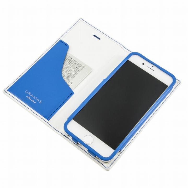 iPhone6s Plus/6 Plus ケース GRAMAS フルレザー手帳型ケース トリコロールカラー ホワイト/ブルー iPhone 6s Plus/6 Plus_0