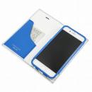 GRAMAS フルレザー手帳型ケース トリコロールカラー ホワイト/ブルー iPhone 6s Plus/6 Plus