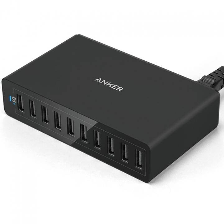 Anker PowerPort 10 60W 10ポート USB急速充電器 ブラック【2月上旬】_0