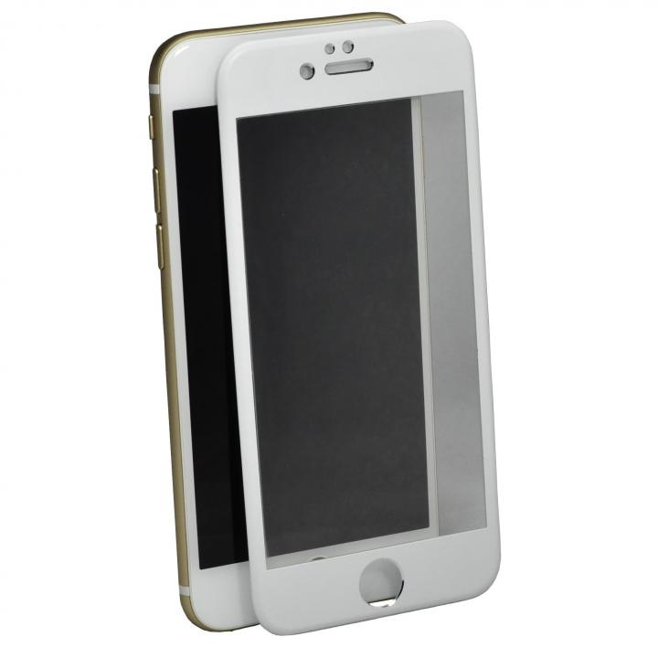 iPhone6 Plus フィルム アルミフレーム液晶保護強化ガラスフィルム ホワイト iPhone 6 Plus_0