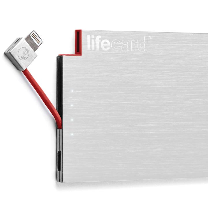 世界最薄クラス ポータブルモバイルバッテリー LIFE CARD Lightning
