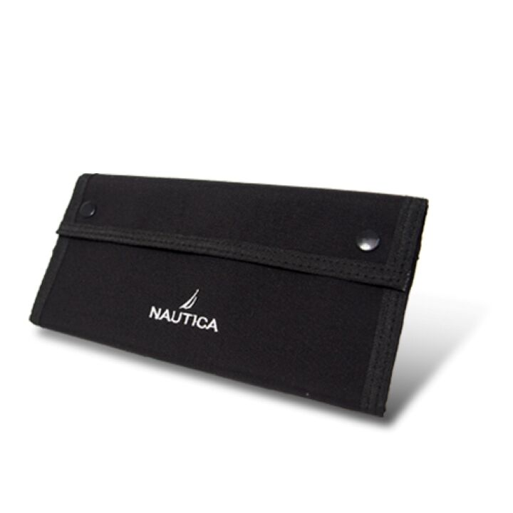 NAUTICA CORDURAナイロン使用 スマホ収納可能 長財布 全長60cmストラップ付き ブラック_0