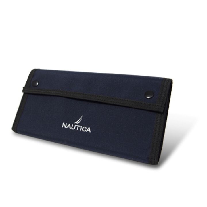 NAUTICA CORDURAナイロン使用 スマホ収納可能 長財布 全長60cmストラップ付き ネービー_0