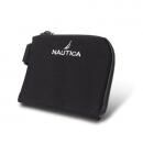 NAUTICA CORDURAナイロン使用 コンパクトL型ファスナー財布 全長60cmストラップ付き ブラック