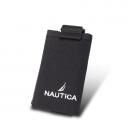 NAUTICA CORDURAナイロン使用 コンパクト三つ折り財布 全長60cmストラップ付き ブラック【10月上旬】
