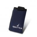 NAUTICA CORDURAナイロン使用 コンパクト三つ折り財布 全長60cmストラップ付き ネービー【10月上旬】