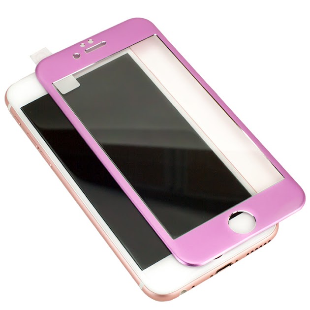 iPhone6s Plus フィルム [0.40mm]マグネシウム合金フレーム 強化ガラスフィルム ピンク iPhone 6s Plus_0