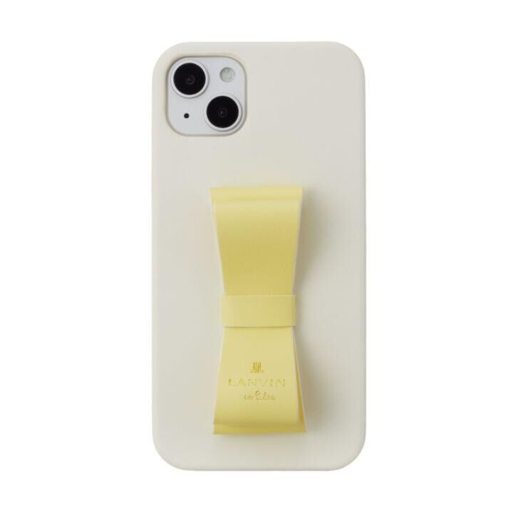 LANVIN en Bleu Slim Wrap Case Stand Ring Ribbon WhiteYellow iPhone 14 Plus_0