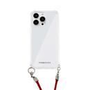 PHONECKLACE ロープショルダーストラップ付きクリアケース  ダークレッド iPhone 14 Pro