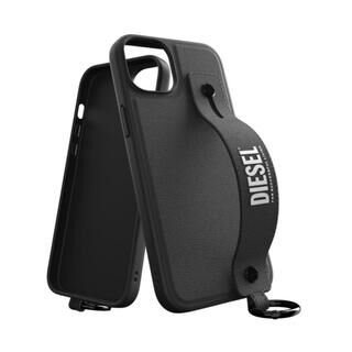 iPhone 14 Plus(6.7インチ) ケース DIESEL Leather Handstrap Case Black/White iPhone 14 Plus
