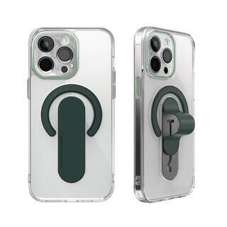 iPhone 15 Pro (6.1インチ) ケース Mag Grip レンズガード一体型クリアケース ダークグリーン iPhone 15 Pro【5月上旬】
