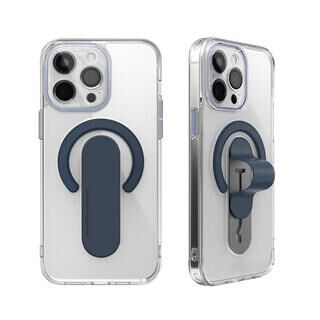 iPhone 15 Pro (6.1インチ) ケース Mag Grip レンズガード一体型クリアケース ネイビー iPhone 15 Pro【5月下旬】