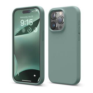 iPhone 15 Pro (6.1インチ) ケース elago SILICONE CASE Midnight Green iPhone 15 Pro