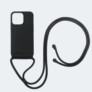 iPhone 15 Pro (6.1インチ) ケース ストラップホール付きシリコンケース＋Rope Strap Black iPhone 15 Pro