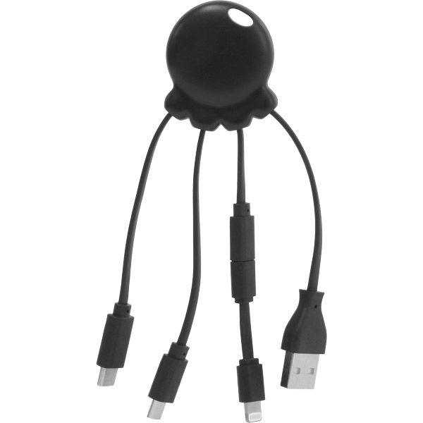 Octopus 3in1充電ケーブル MicroUSB Lightning USB-TypeC ブラック_0