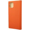 GRAMAS Shrunken-calf レザー手帳型ケース オレンジ iPhone 11 Pro Max
