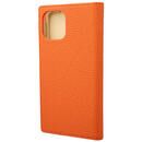 GRAMAS Shrunken-calf レザー手帳型ケース オレンジ iPhone 11 Pro
