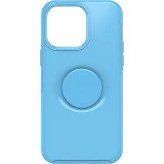 iPhone 14 Pro Max (6.7インチ) ケース OtterBox OTTER + POP SYMMETRY CLEAR スタンド グリップ YOU CYAN THIS iPhone 14 Pro Max