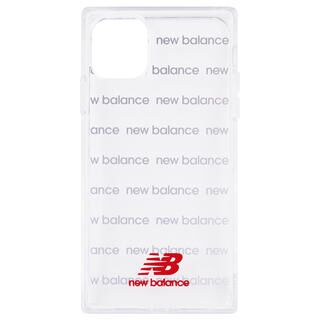 iPhone 11 ケース New Balance スクエア型TPUクリアケース ロゴボーダー/レッド iPhone 11