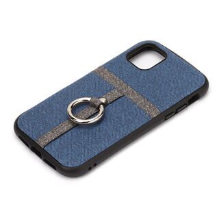 iPhone 11 ケース ポケット＆リング付ハイブリッドタフケース デニム調ブルー iPhone 11