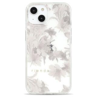 iPhone 15 (6.1インチ) ケース rienda TPUクリアケース Dress Flower ホワイト iPhone 15