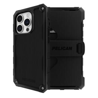iPhone 15 Pro (6.1インチ) ケース Pelican Shield スタンド機能付きホルスター MagSafe対応 リサイクルプラスチック Black iPhone 15 Pro