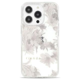 iPhone 15 Pro (6.1インチ) ケース rienda TPUクリアケース Dress Flower ホワイト iPhone 15 Pro