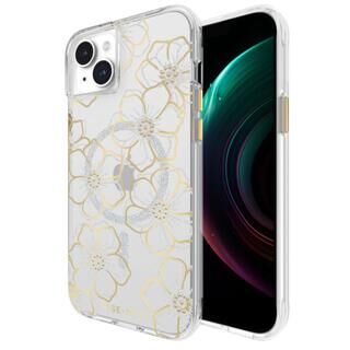 iPhone 15 Plus (6.7インチ) ケース Case-Mate Floral Gemsリサイクルプラスチック Gold iPhone 15 Plus