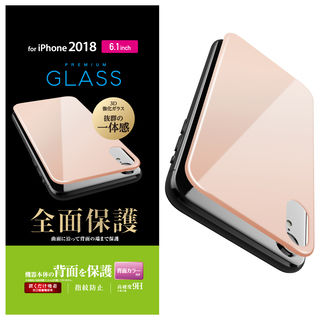 iPhone XR フィルム 背面フルカバー強化ガラス ピンク iPhone XR